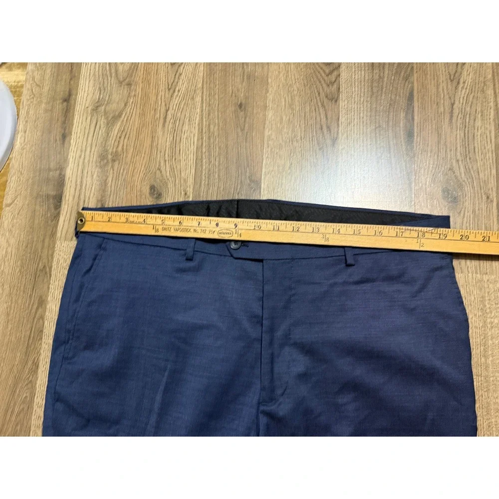 Awearness Kenneth Cole Pants Mens Size 38 Blue Dress Pants Flat Front Slim Fit